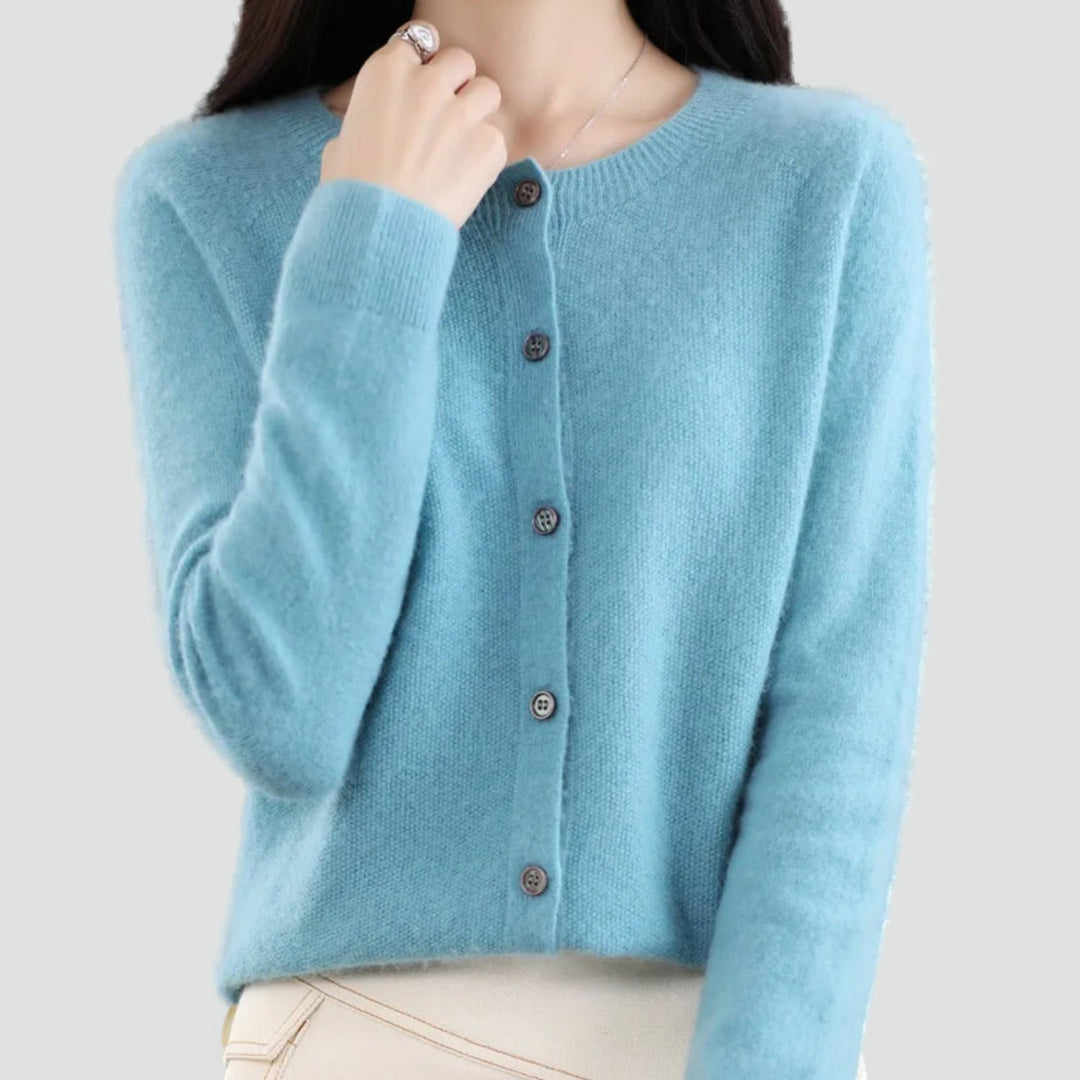 Liv merino wool cardigan in light blue