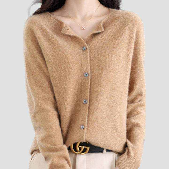 Liv merino wool cardigan in light brown