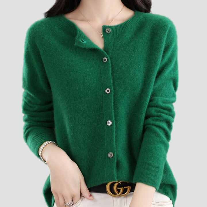 Liv merino wool cardigan in dark green