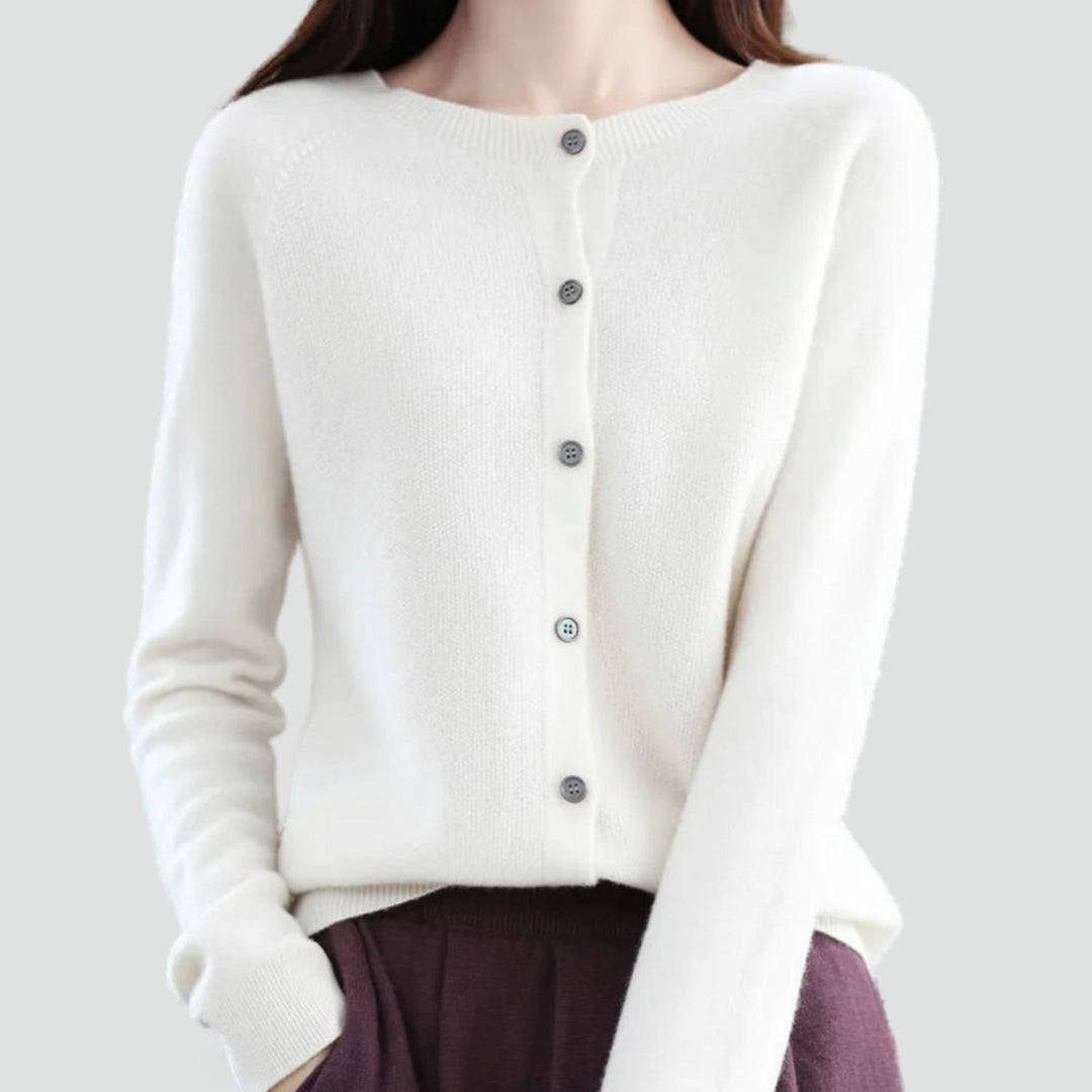 Liv merino wool cardigan in white