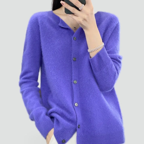 Liv merino wool cardigan in dark blue