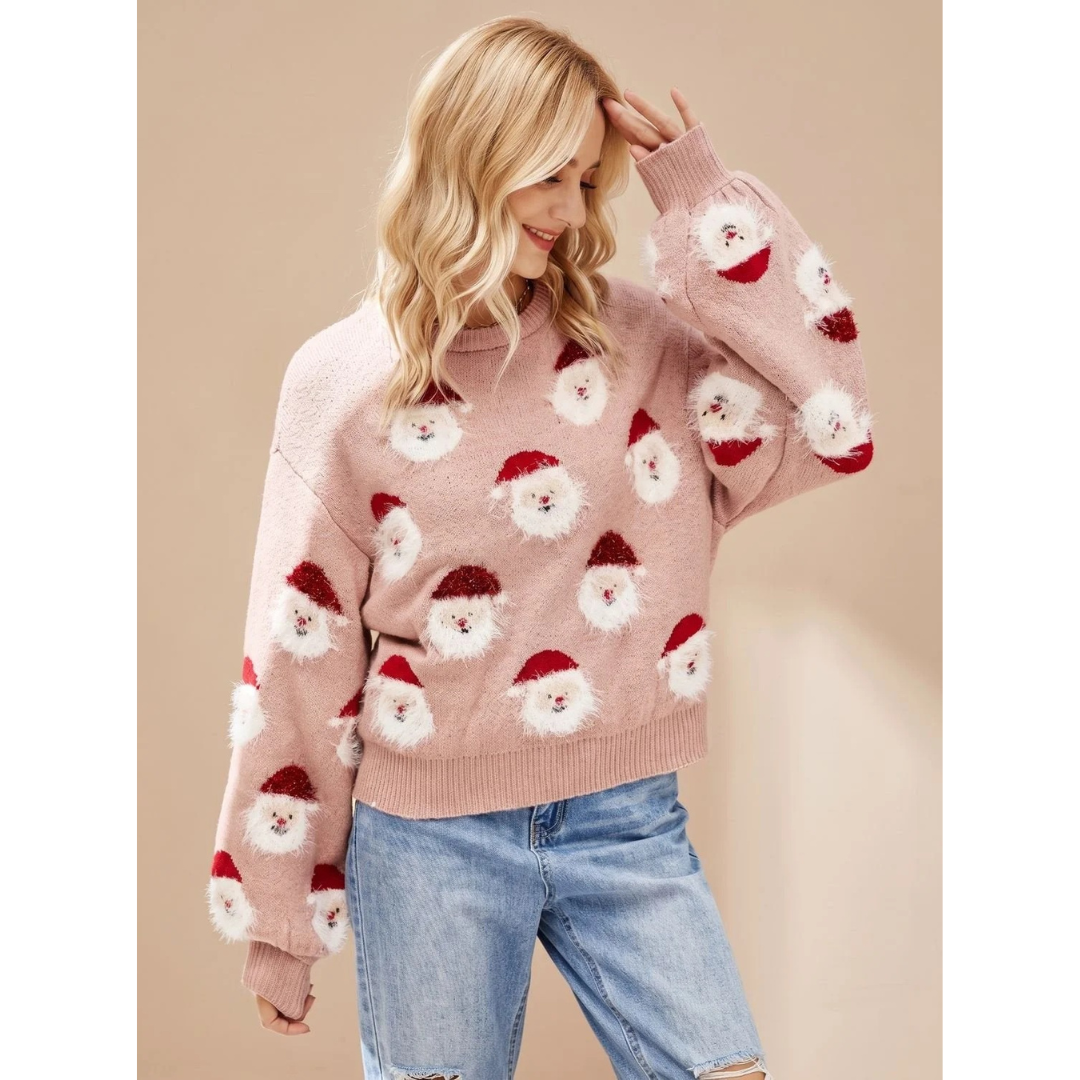Katinka oversized Christmas jumper in pink