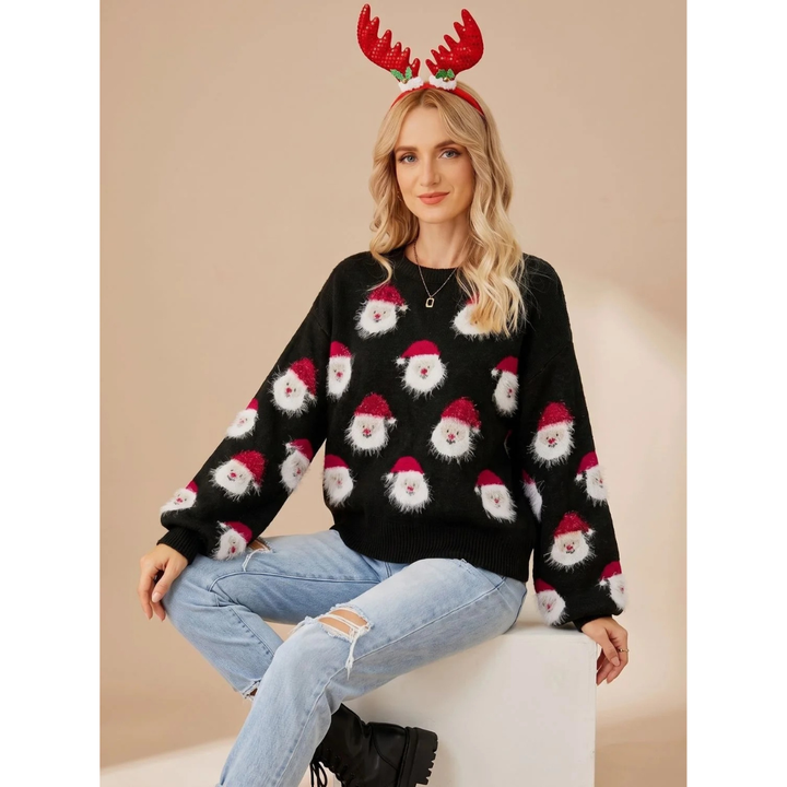 Katinka oversized Christmas jumper in black