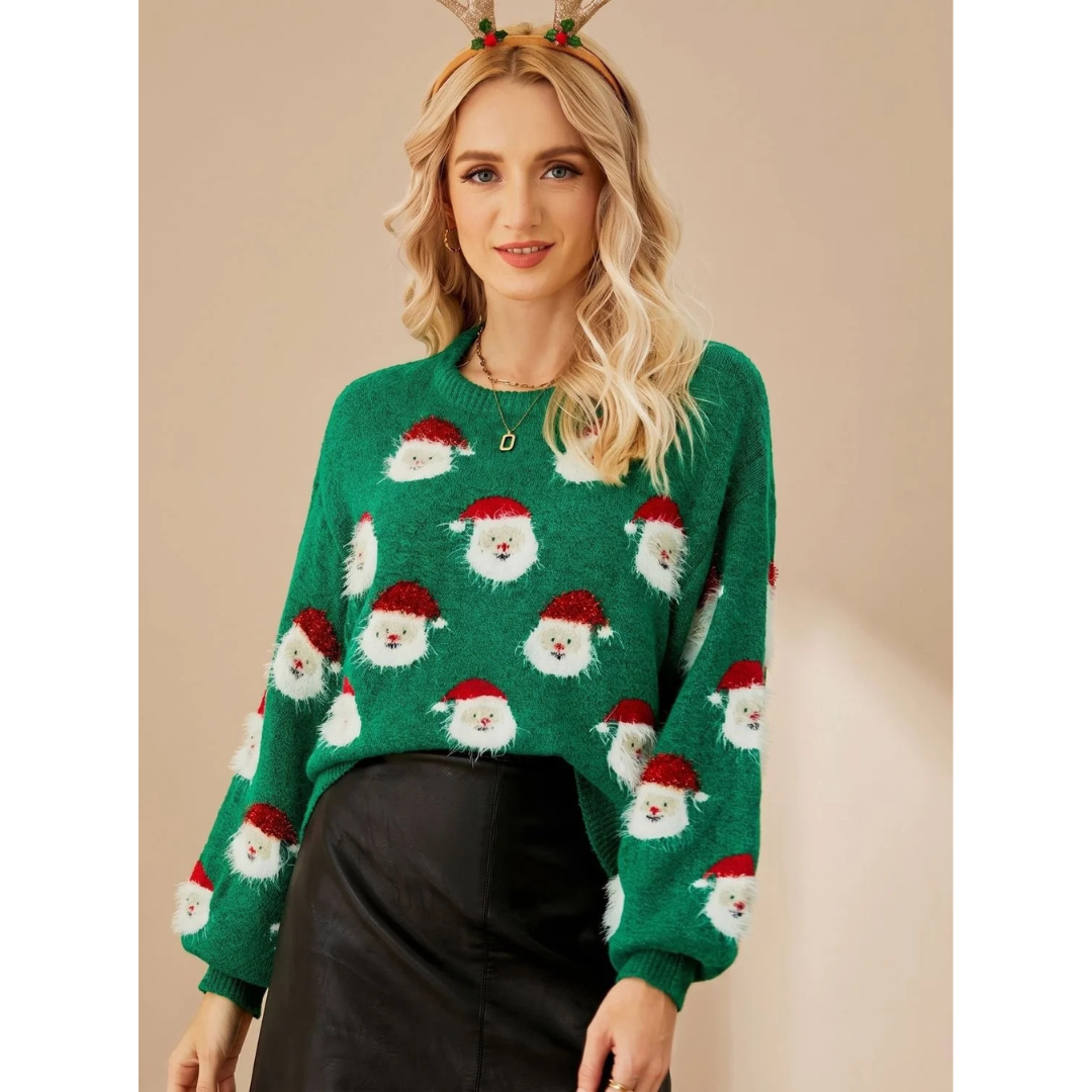 Katinka oversized Christmas jumper in green