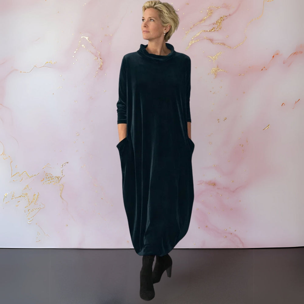 Ingrid draped velvet maxi dress – image 2
