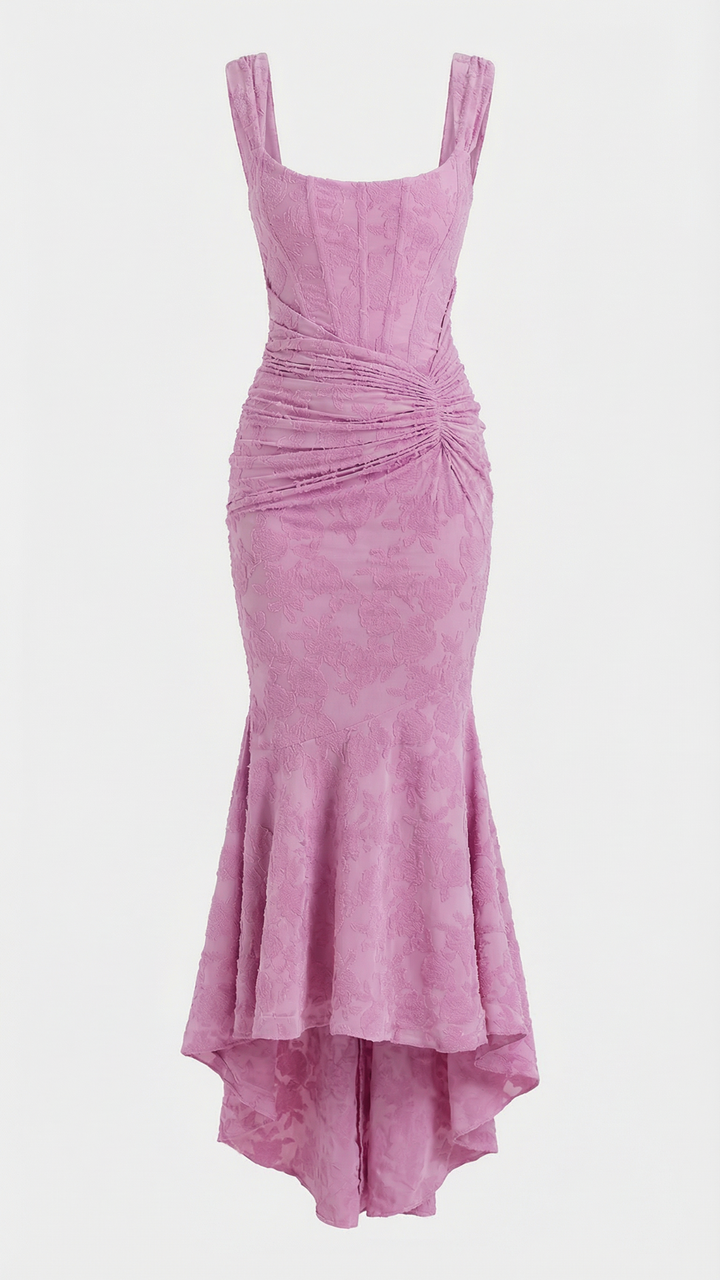 Eleanora corset bodice high low midi dress – image 13
