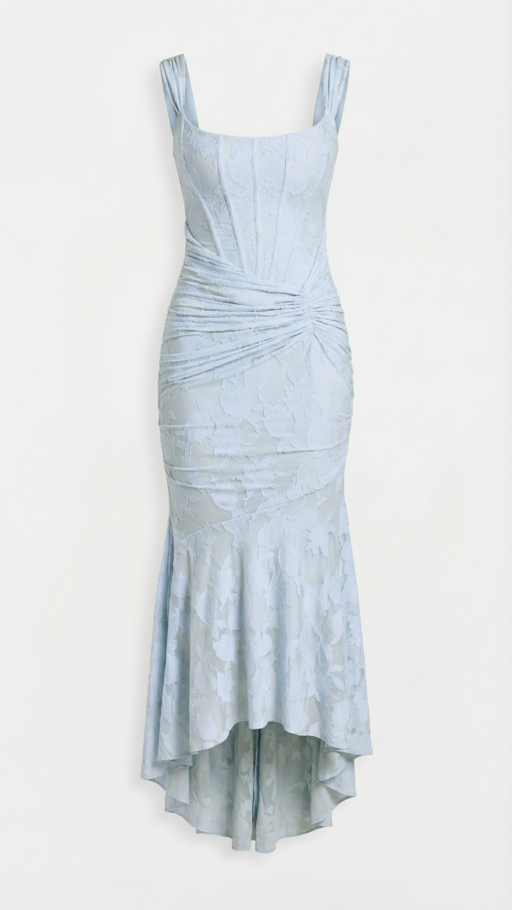 Eleanora corset bodice high low midi dress – image 9