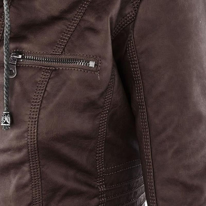 Odessa hooded faux leather jacket, gallery image 16