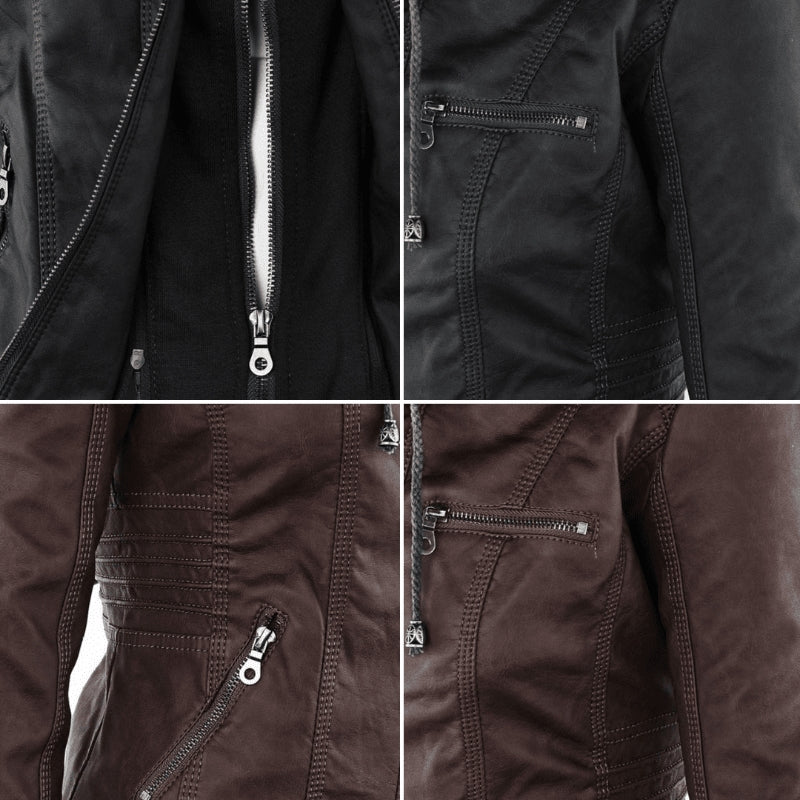 Odessa hooded faux leather jacket, gallery image 17