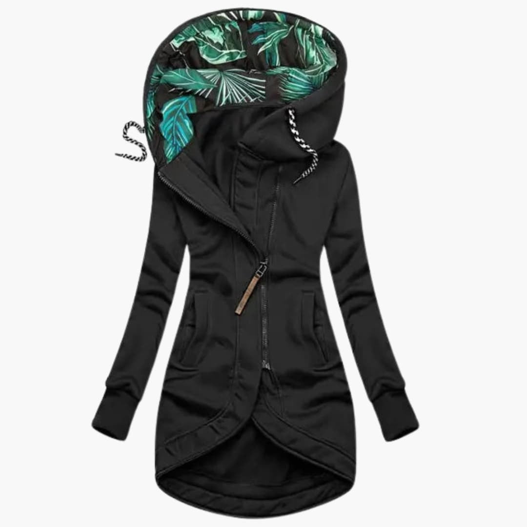 Sabine longline hooded jacket in red