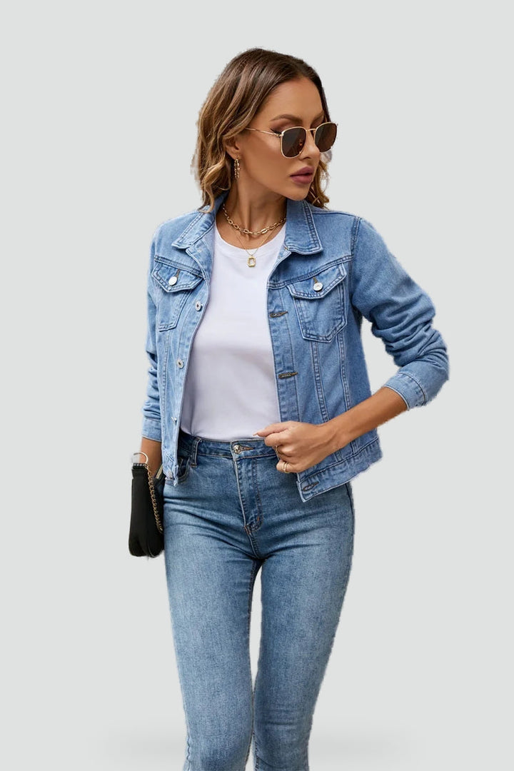 Delia classic denim jacket with buttons