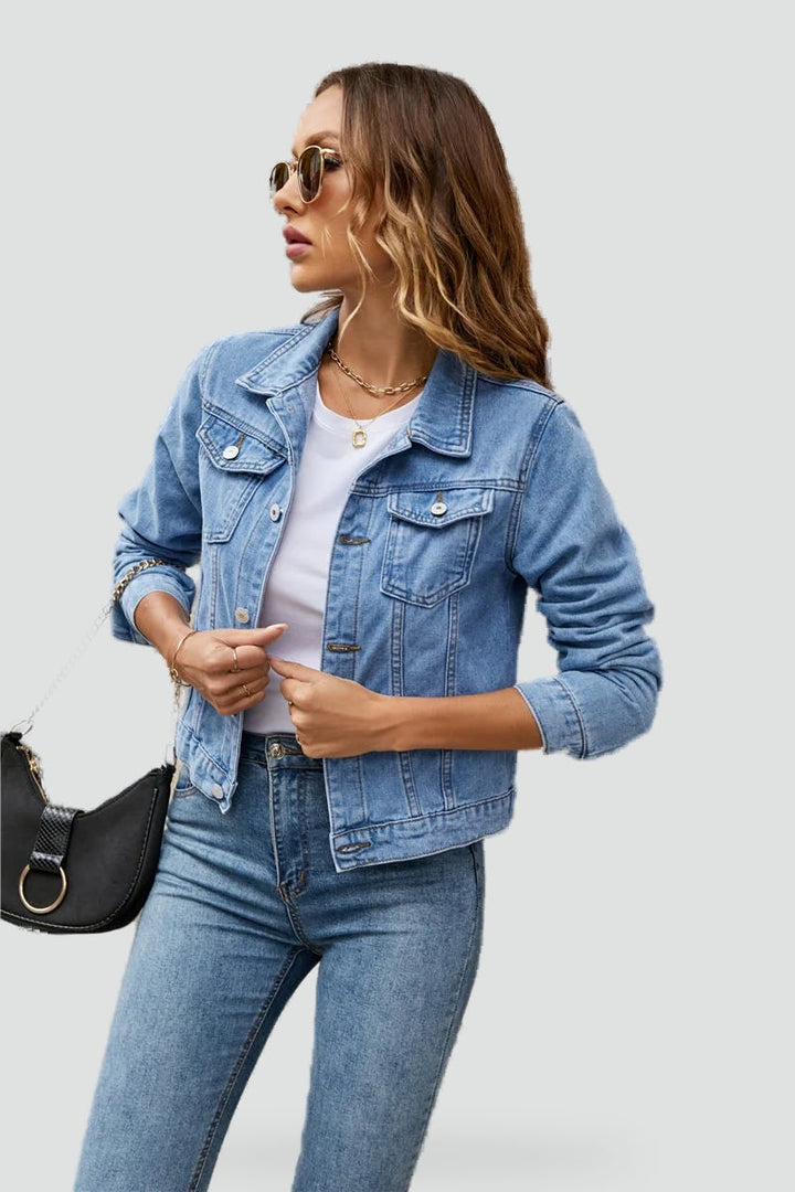 Delia classic denim jacket in pink