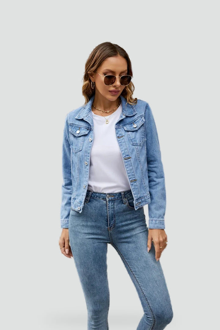 Delia classic denim jacket, front view