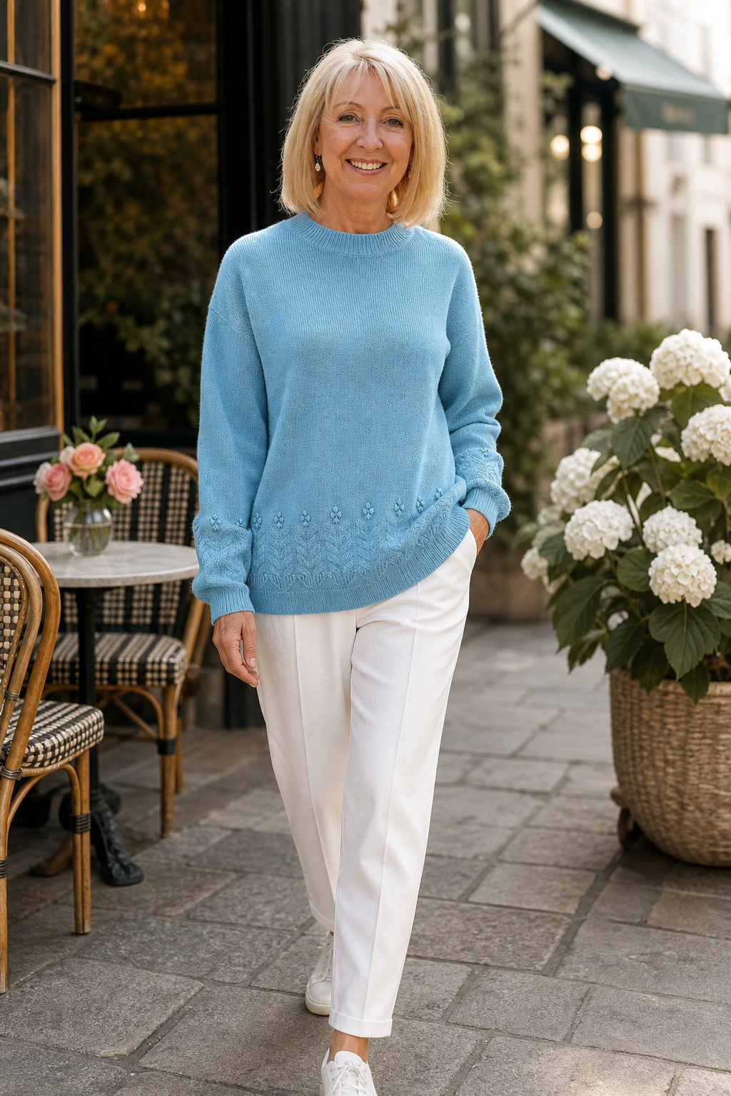 Caroline Elegant Cable Knit Crew Neck Jumper - image 2