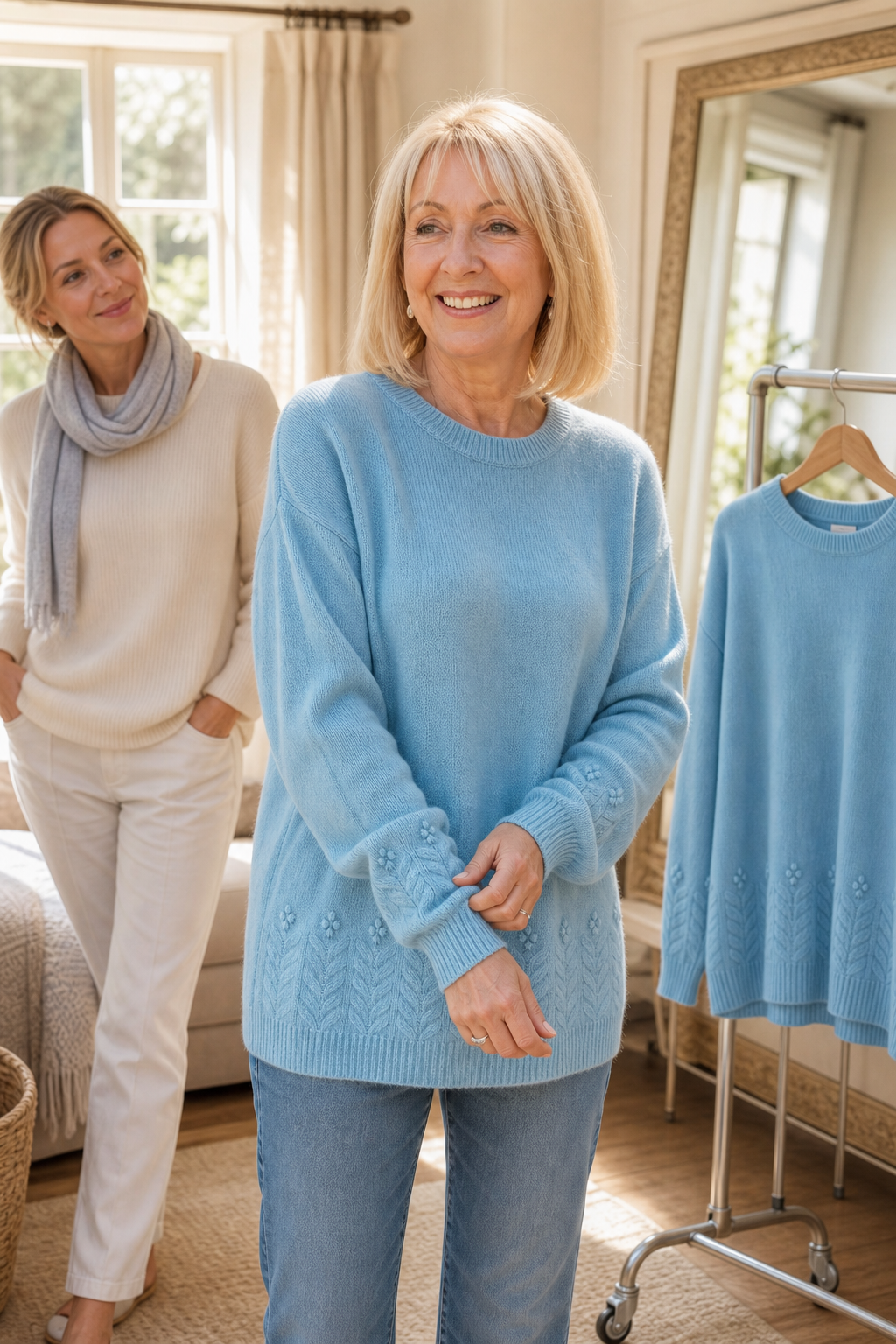 Caroline Elegant Cable Knit Crew Neck Jumper - image 3