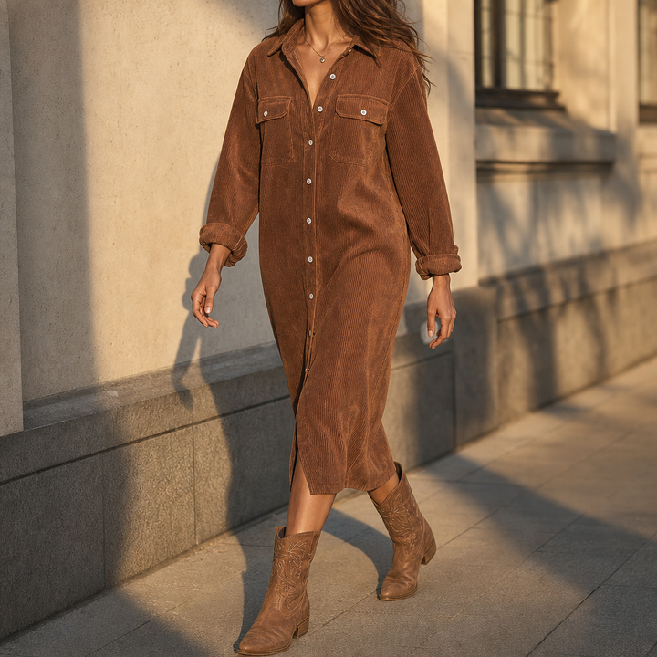 Marte corduroy shirt dress – image 5