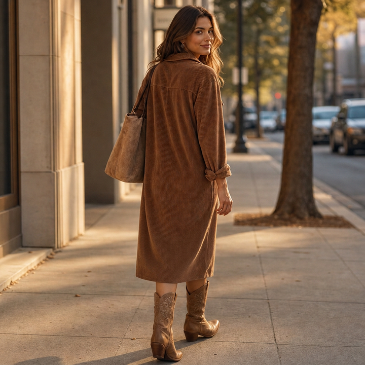Marte corduroy shirt dress – image 6