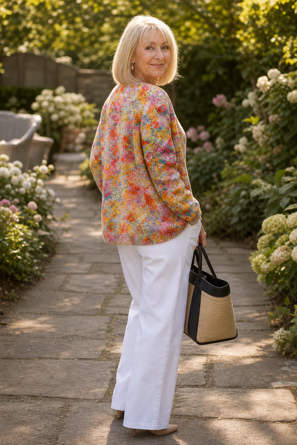Alys Elegant Painterly Floral Open Front Cardigan - image 3