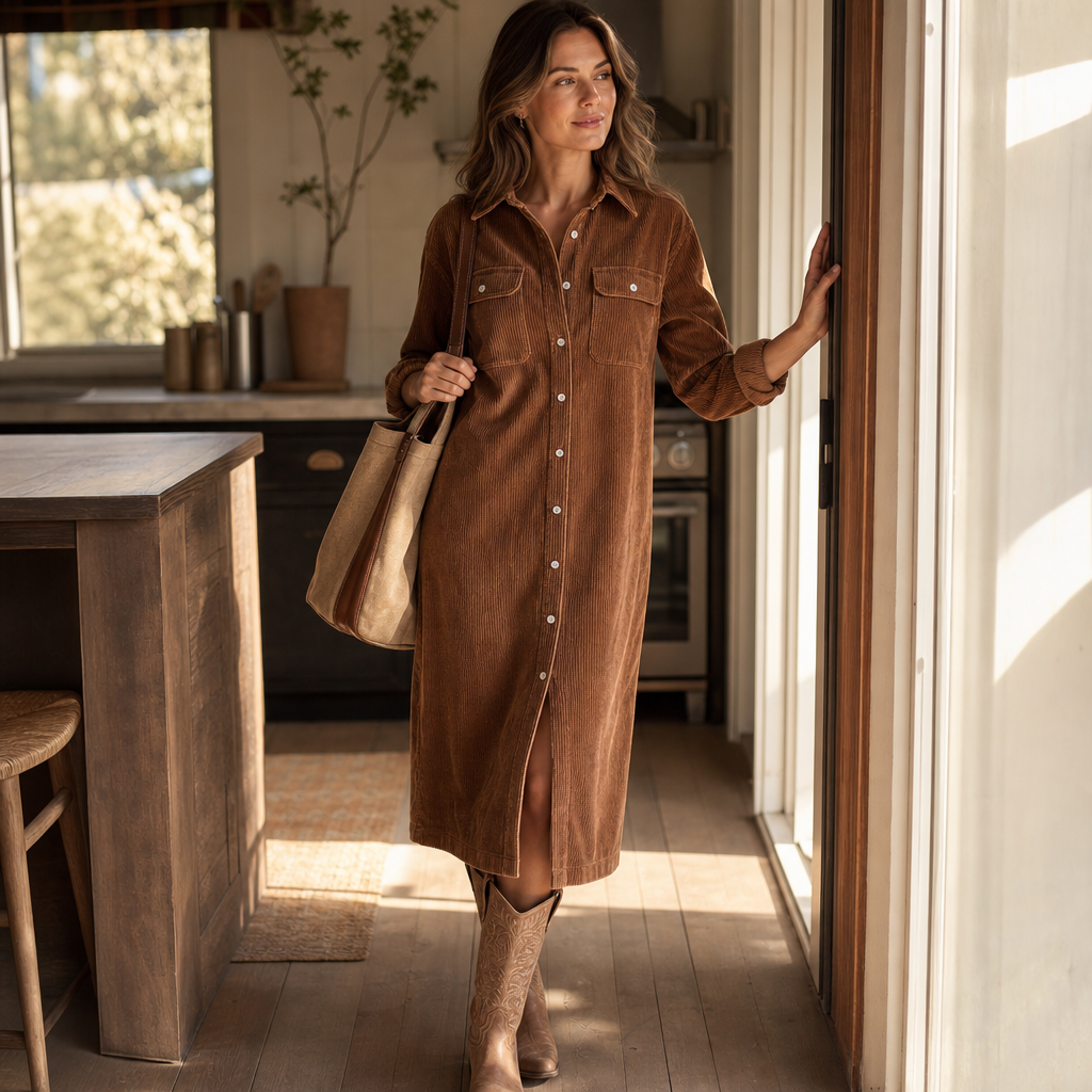Marte corduroy shirt dress – image 3