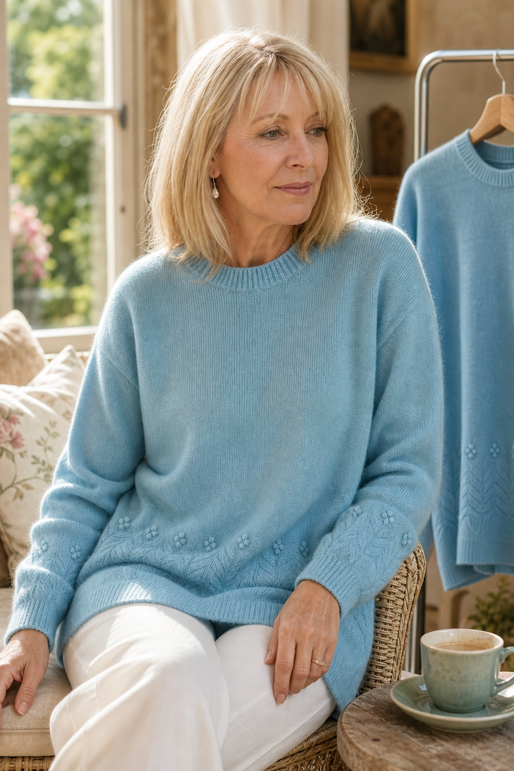 Caroline Elegant Cable Knit Crew Neck Jumper - image 6