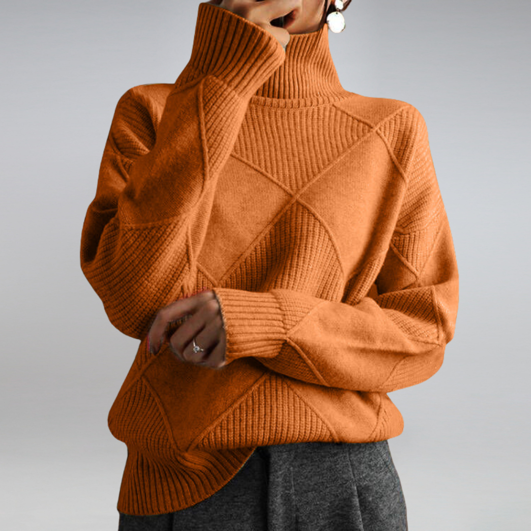 Aveline Elegant Longline Ribbed Turtleneck Jumper - image 2
