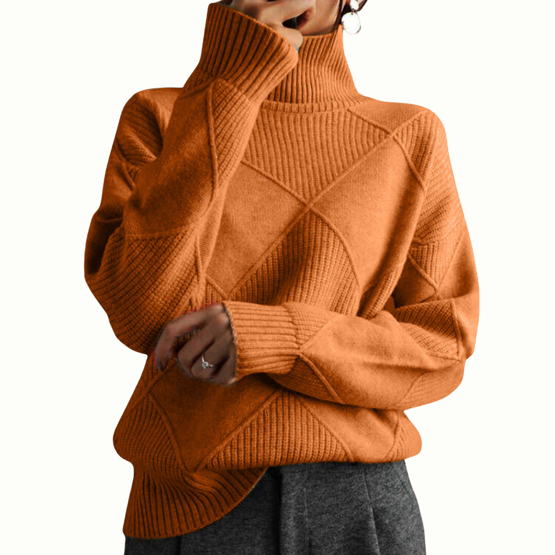Aveline Elegant Longline Ribbed Turtleneck Jumper - image 3