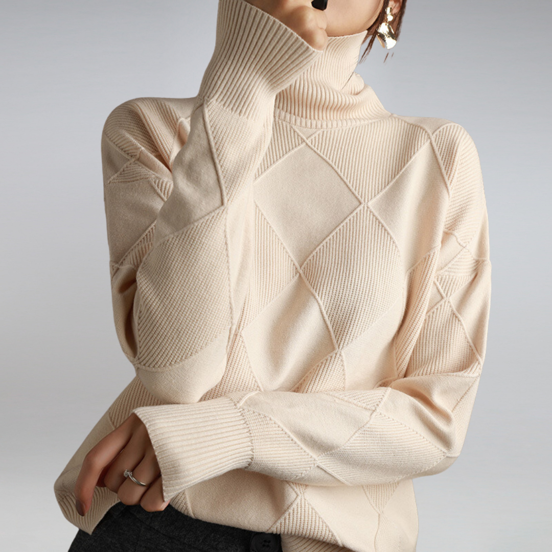 Aveline Elegant Longline Ribbed Turtleneck Jumper - image 5