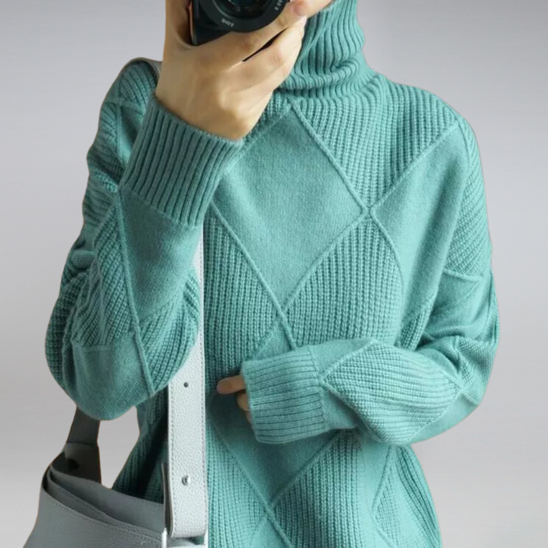 Aveline Elegant Longline Ribbed Turtleneck Jumper - image 9