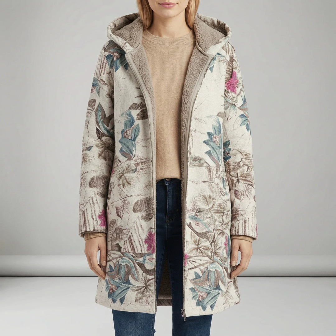 Liberata long fitted hooded jacket
