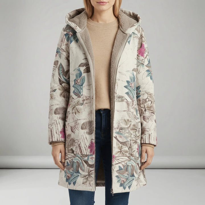 Liberata long fitted hooded jacket