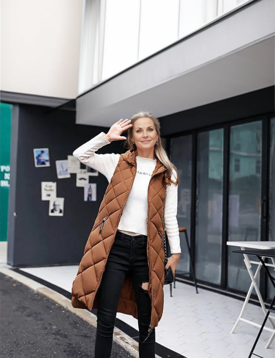 Avis longline quilted long gilet – image 2