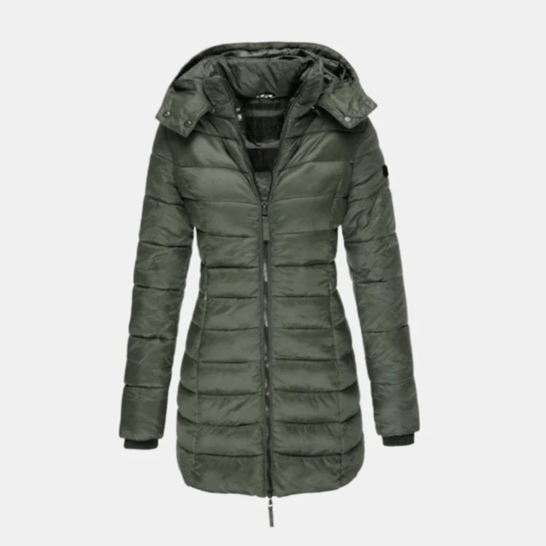 Manuela hooded quilted jacket in green