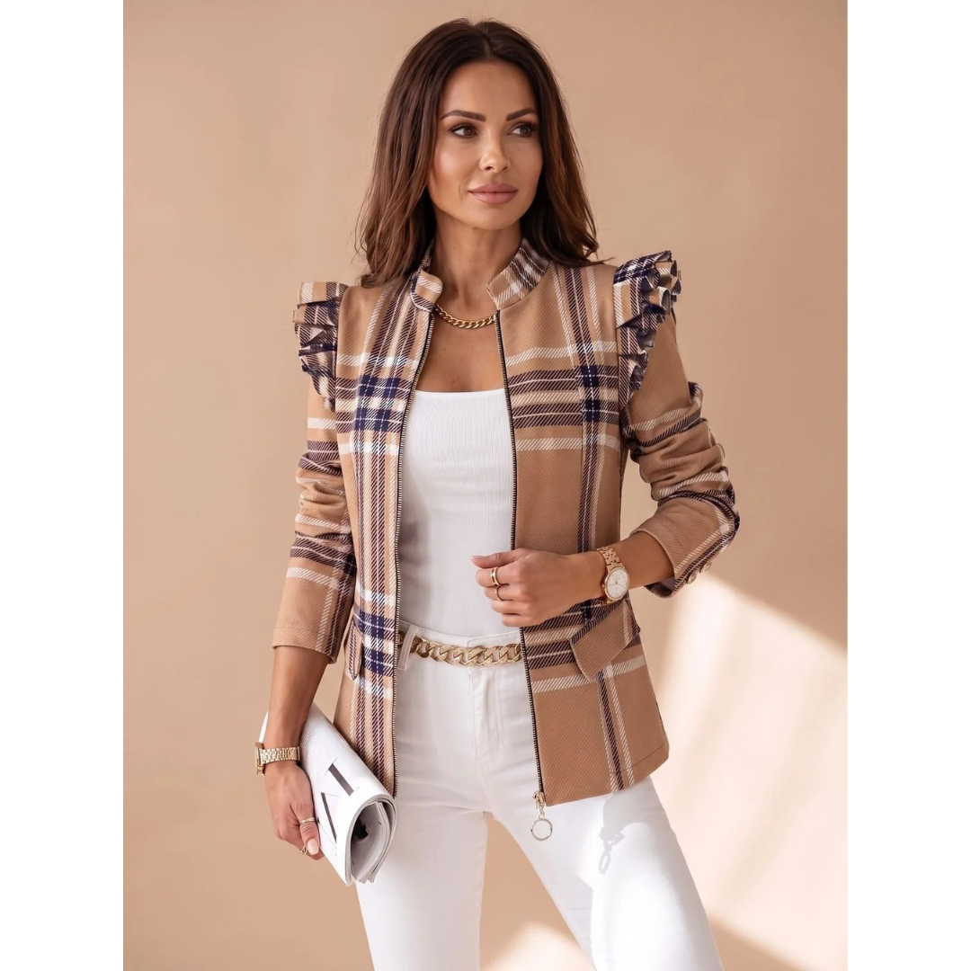 Mareike patterned blazer jacket in white