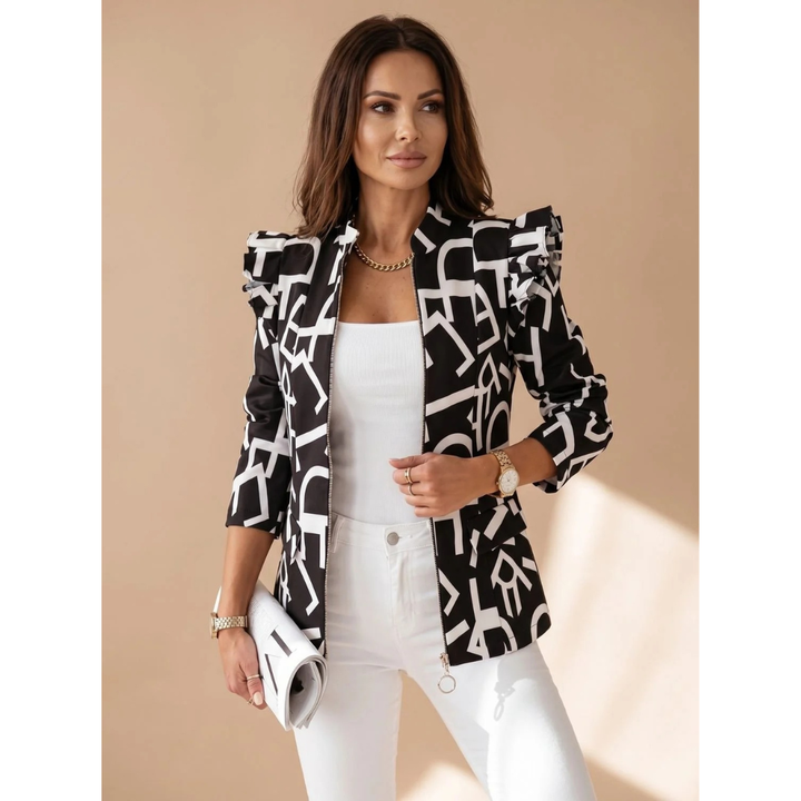 Mareike patterned blazer jacket in black