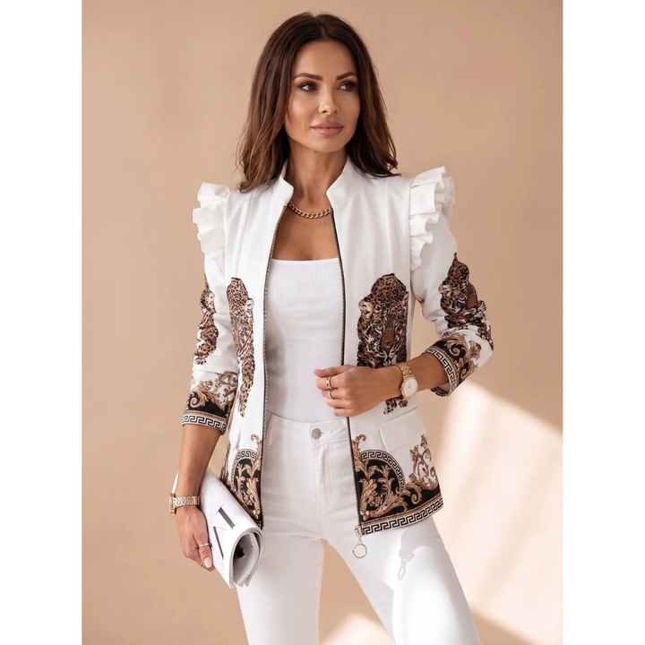 Mareike patterned blazer jacket in dark pink