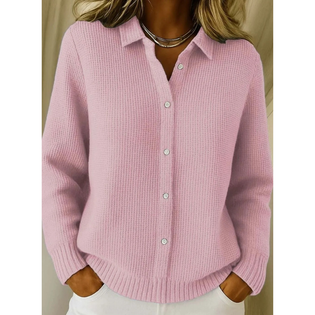 Marisa collared knit cardigan in pink