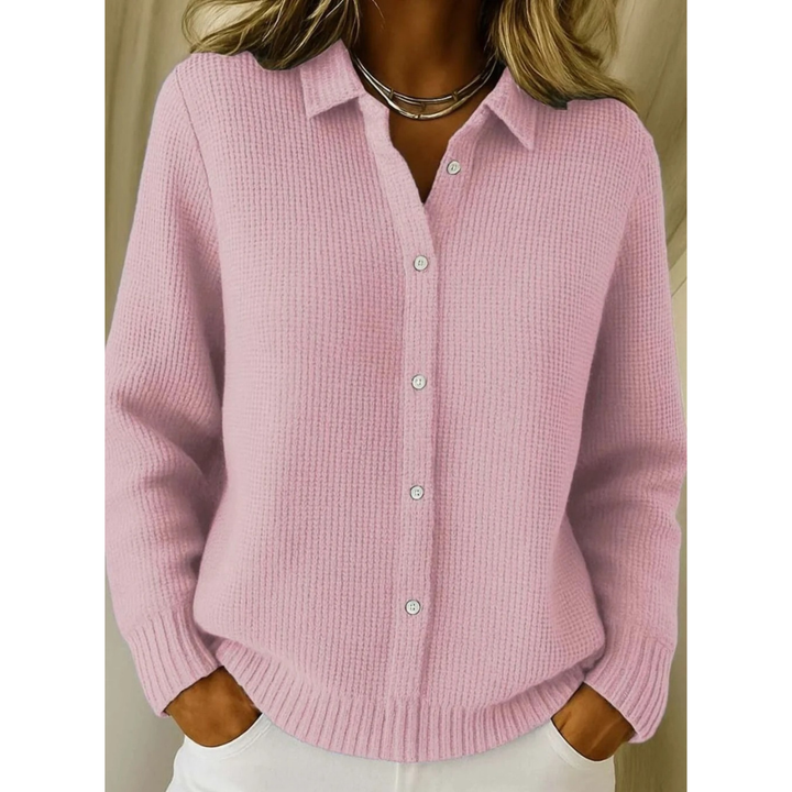 Marisa collared knit cardigan in pink