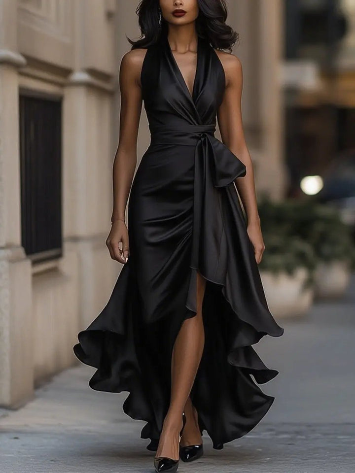 Gudrid wrap halter midi dress – image 10