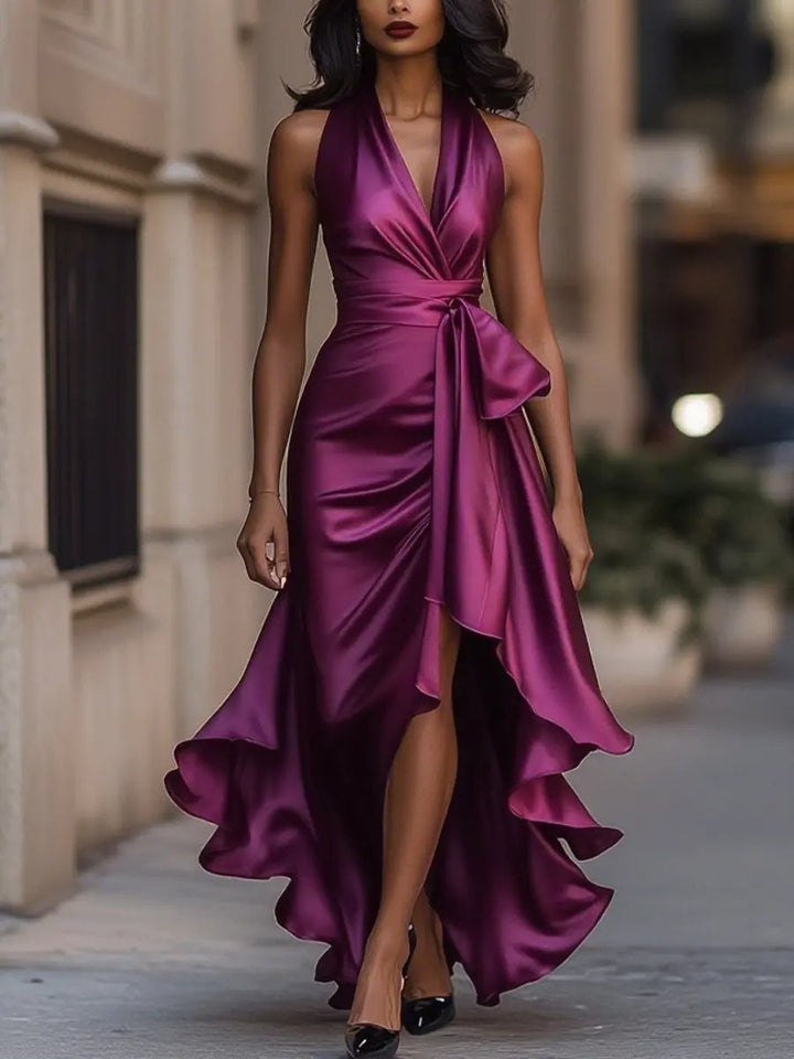 Gudrid wrap halter midi dress – image 11
