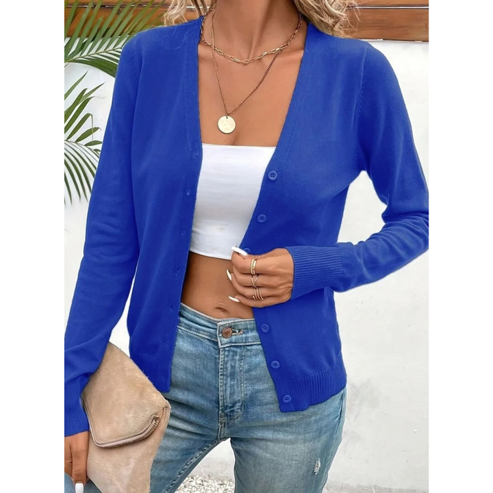Melina V neck cardigan in apricot