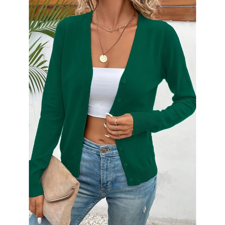 Melina V neck cardigan in blue