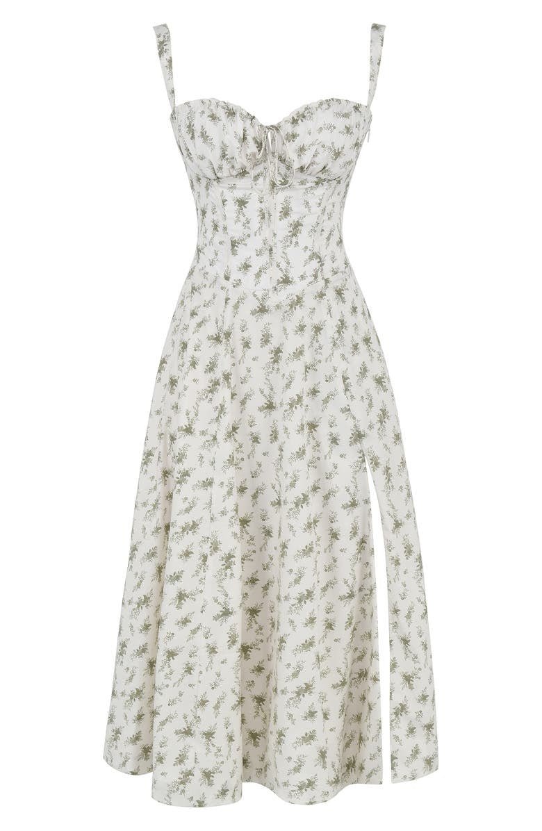 Perdita corset midi dress with flowing skirt – image 10