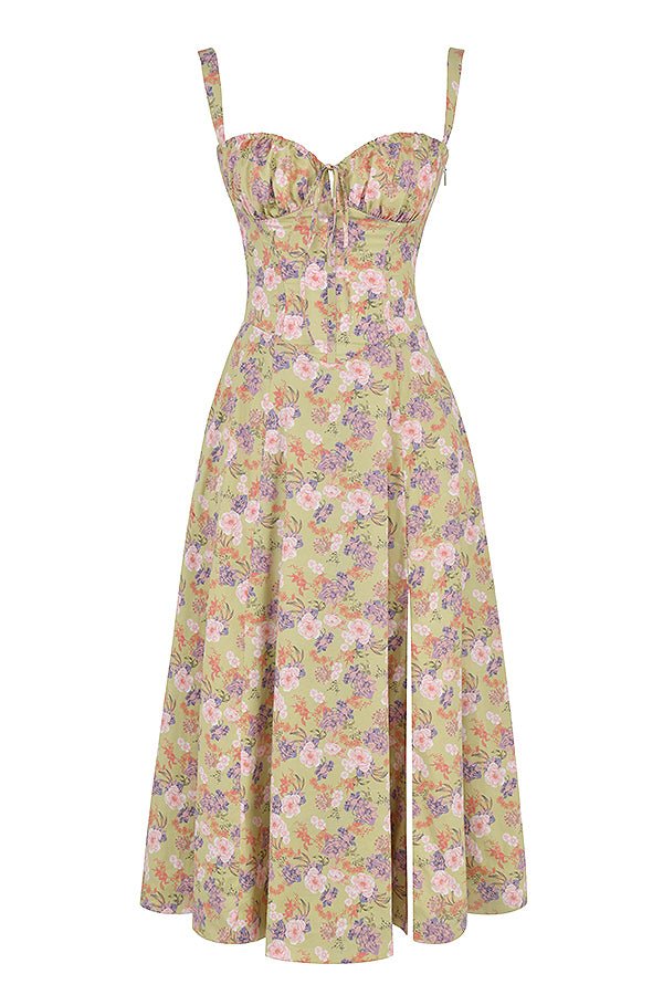 Perdita corset midi dress with flowing skirt – image 9
