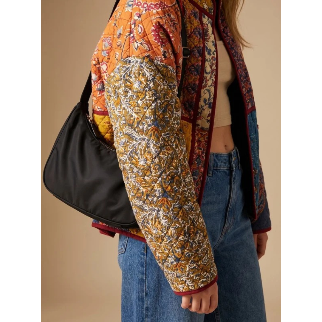 Narin quilted jacket with stand collar, detail