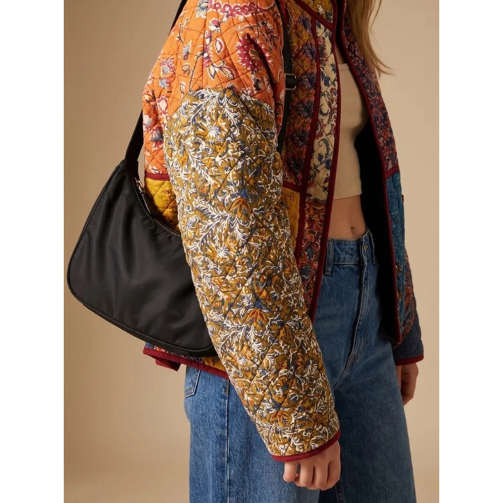 Narin quilted jacket with stand collar, detail
