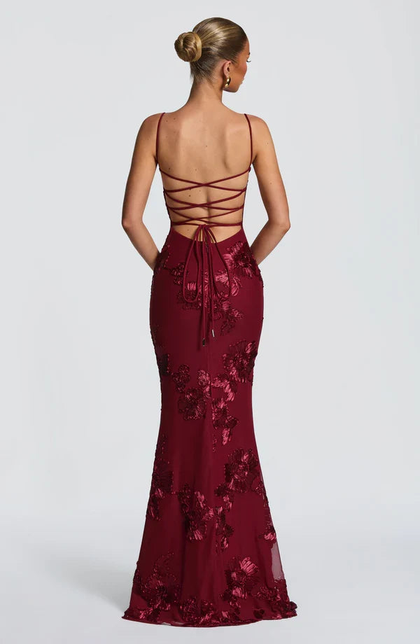 Florentine floral applique corset maxi gown – image 9