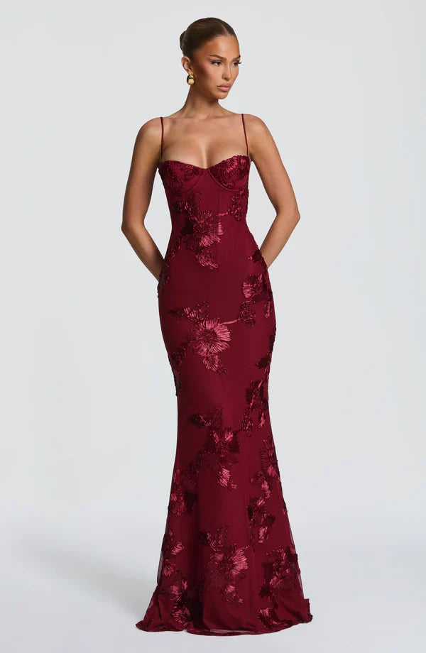 Florentine floral applique corset maxi gown – image 10