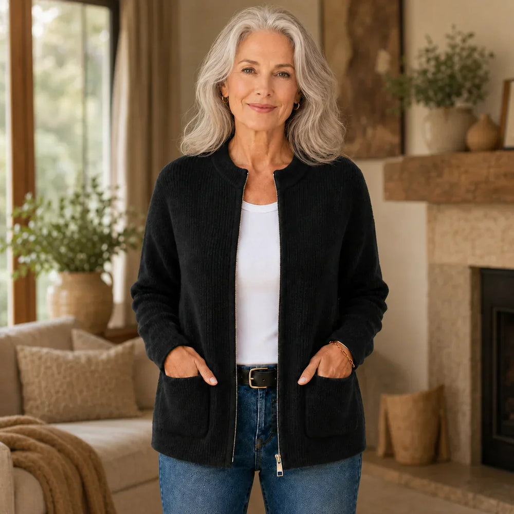 Lucia Elegant Ribbed Crew Neck Cardigan - image 2