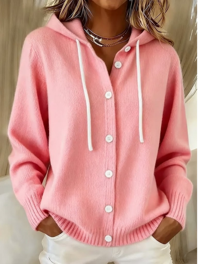 Susannah Elegant Ribbed Oversized Hooded Cardigan