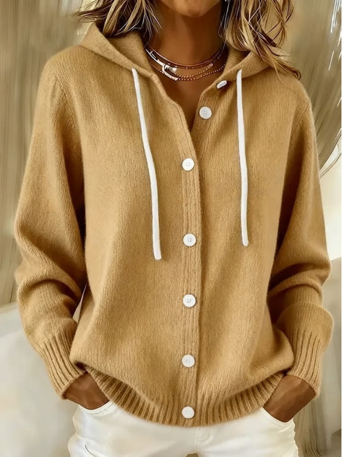 Susannah Elegant Ribbed Oversized Hooded Cardigan - image 3